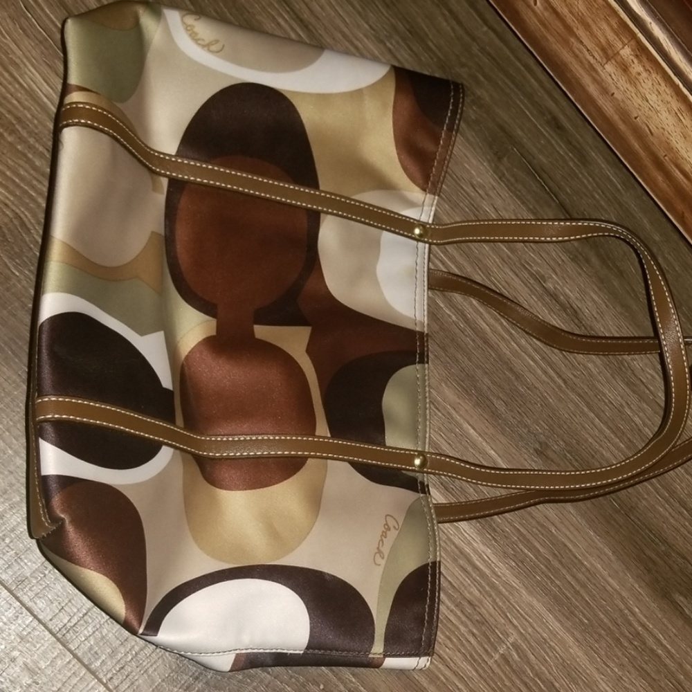 Coach satin tote